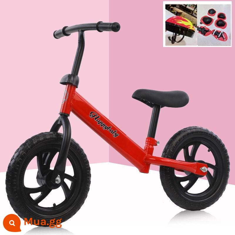 Xe đạp không bàn đạp song song xe Scooter xe cân bằng trẻ em 4 đến 8 tuổi xe Scooter mẫu trẻ em trên 3 tuổi - Bánh xe tạo bọt + dụng cụ + gói quà đi kèm mũ bảo hộ và đồ bảo hộ màu đỏ