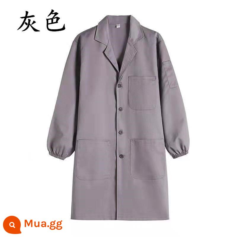 Áo khoác lao động nam nữ ngụy trang áo xanh dài tay bản dài tạp dề chống bụi coverall bảo hiểm lao động quản lý kho khuân vác - Áo khoác màu xám [cỡ lớn 160-210 pounds]