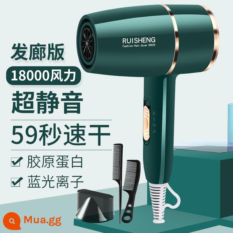 Fei Lifu Hair Salon Cao Cấp 3000 Máy Sấy Tóc Hộ Gia Đình Cửa Hàng Tóc Lớn Năng Lượng Gió Ký Túc Xá Sinh Viên Gió Nóng Lạnh Tắt Tiếng - Xanh ngọc lục bảo 80 triệu ion âm, tặng 3 ion âm, bảo hành trọn đời, thay thế miễn phí