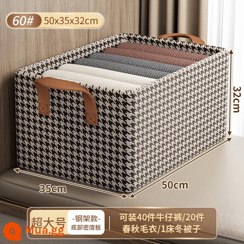 6 Gói Houndstooth Hộp Bảo Quản Quần Áo Tủ Quần Áo Nhà Lớp Người Tổ Chức Đóng Hộp Quần Áo Và Quần Gấp Tủ Bảo Quản - [Mua một tặng một] Kích thước cực lớn ⭐ [Dày hai lớp | Khung thép chắc chắn] Chiều sâu 50* Chiều rộng 35* Chiều cao 32