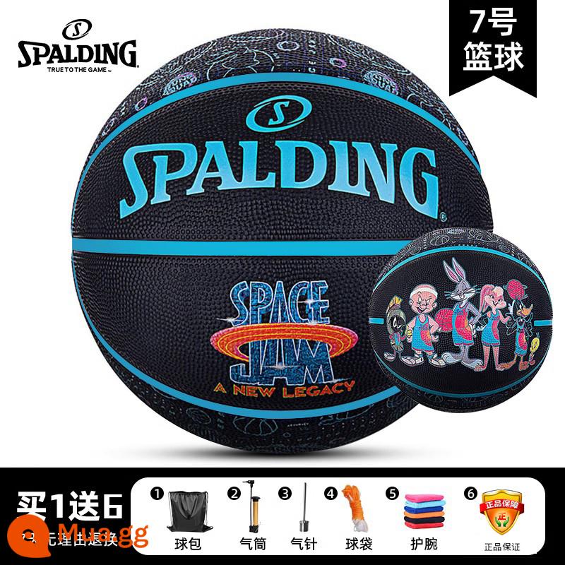 Bóng rổ Spalding sân bóng xi măng chịu mài mòn số 7 đen trắng sân bóng ngoài trời đặc biệt dành cho học sinh 1274 chính hãng - 84-582Y (đồng thương hiệu Slam Dunk) tặng gói quà cực lớn