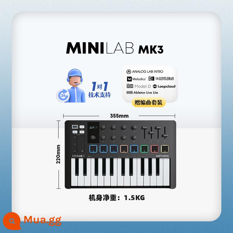 Thương hiệu trực tiếp Arturia MiniLab MK3 Portable Arranger MIDI Keyboard Controller Pad - ⚪ Model đen trắng｜MINILAB MK3 đen trắng-Tiêu chuẩn chính thức + dịch vụ 1 đổi 1 + gói phần mềm sắp xếp