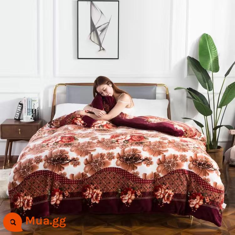 Vỏ chăn mùa đông lông cừu san hô Vỏ chăn đơn mảnh Plus nhung dày nhung 2 mặt 150x200x230 flannel vỏ chăn lõi - người yêu thân mật