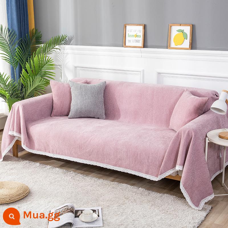 Vải bọc sofa sofa khăn bọc vải bốn mùa phổ quát chống trượt Lưới Bắc Âu bọc ghế sofa màu đỏ đệm phong cách ins bao gồm tất cả - Bột đậu-(ren đơn giản)