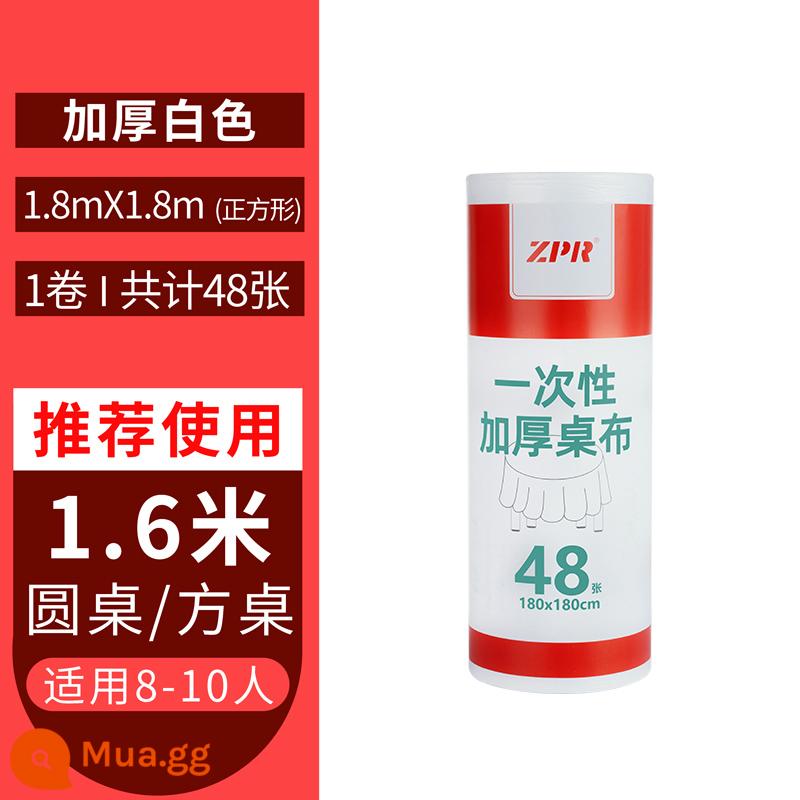 Khăn trải bàn dùng một lần hình chữ nhật tích cực khăn trải bàn tròn dày màng nhựa thương mại khăn trải bàn hộ gia đình bàn nhỏ thảm - Trắng 1,8mx1,8m Tổng cộng 48 ảnh