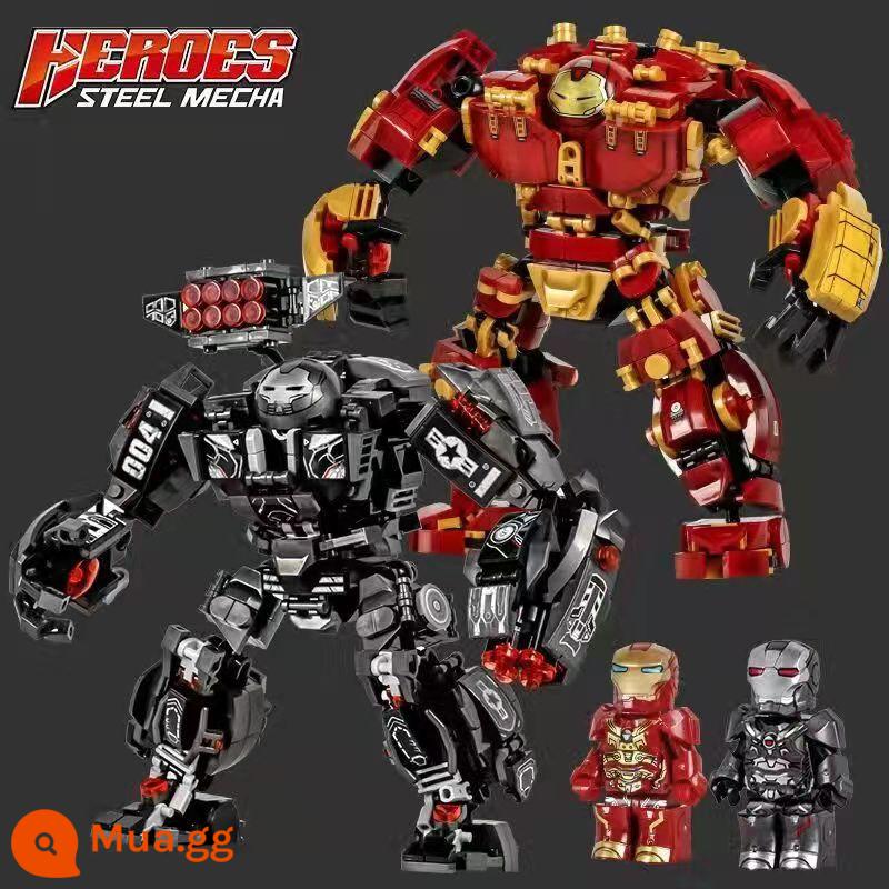 Trung Quốc Khối Xây Dựng Người Sắt Chống Hulk Mecha Robot Aberdeen Bọc Thép Xếp Hình Trẻ Em Đồ Chơi Lắp Ráp Cậu Bé Quà Tặng - Ưu đãi đặc biệt bộ mecha kép [1282 miếng] với 2 nhân vật nhỏ miễn phí