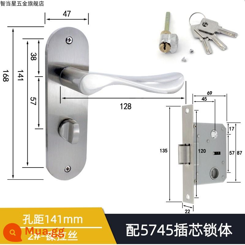 5745 Khóa tay nắm cửa lưỡi đơn lớn cho phòng thay đồ Khóa tay cầm áp lực lưỡi nghiêng Phong cách Trung Quốc Đơn giản/Phong cách châu Âu Khóa cửa gỗ một lưỡi cổ điển - 2 # lỗ rút dây niken 141