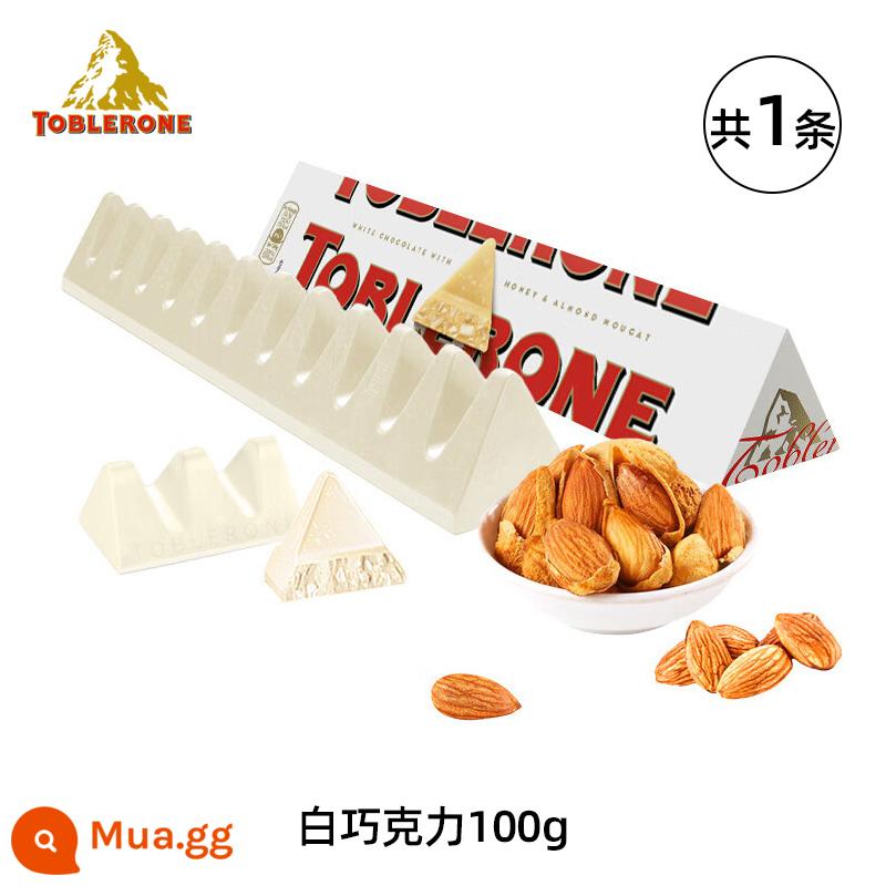 Mondelez nhập khẩu Toblerone tam giác socola sữa/ socola đen snack gỗ hạnh nhân mật ong cho bạn gái - [1 thanh] Sôcôla trắng 100g