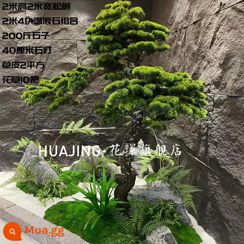 Mô phỏng lớn chào mừng cây thông podocarpus trang trí cửa sổ khách sạn cây thông giả mới phong cách Trung Quốc trang trí cảnh quan trong nhà cây xanh - Gói 16 [cao 2 mét] với hình dạng tùy chọn