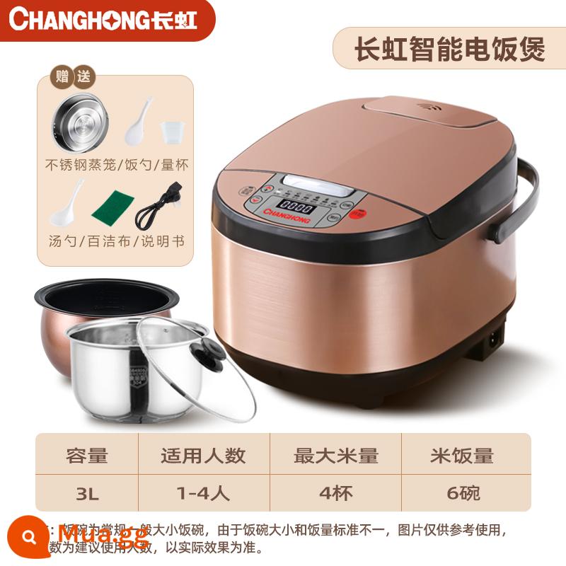 Changhong Smart Electric Cooker Nhà đa chức năng Nhỏ nhỏ 3L4L5L Nâng đầy đủ tự động 6 Bánh gạo Thời gian hẹn 8 người - tối tăm