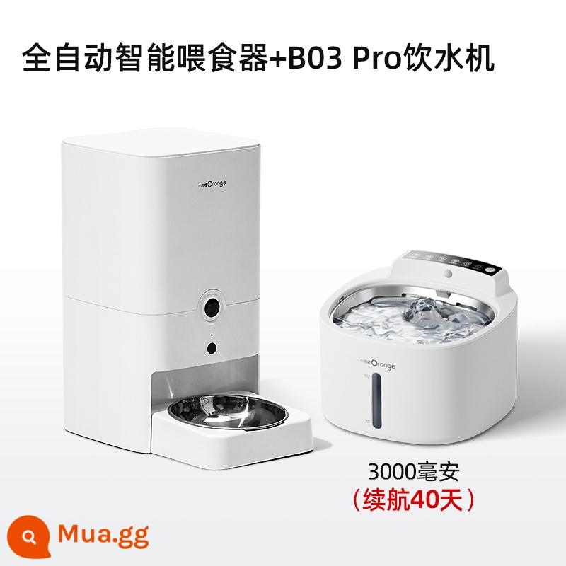 Little Orange Orange Automatic Feed Fedrior Cat Cat tại một con chó định lượng cố định Thiết bị thực phẩm khô lạnh - Bộ nạp thông minh hoàn toàn tự động + Bình đựng nước B03 Pro 3000 mAh