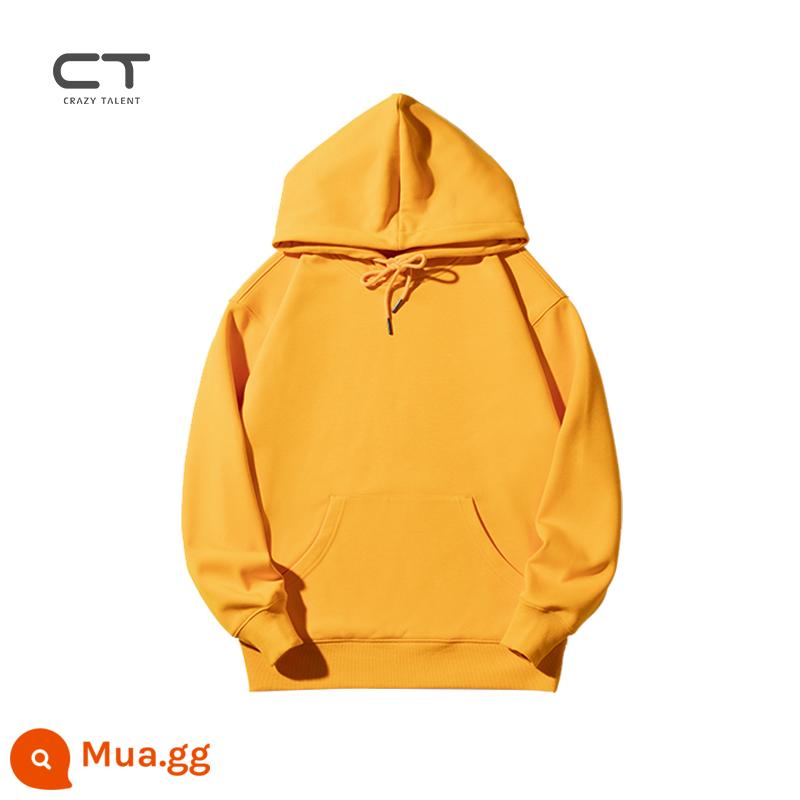 Cao cấp tùy chỉnh áo len in logo tùy chỉnh nặng áo khoác nhân viên cotton nguyên chất có mũ dài tay mùa đông áo liền quần nỉ - gừng