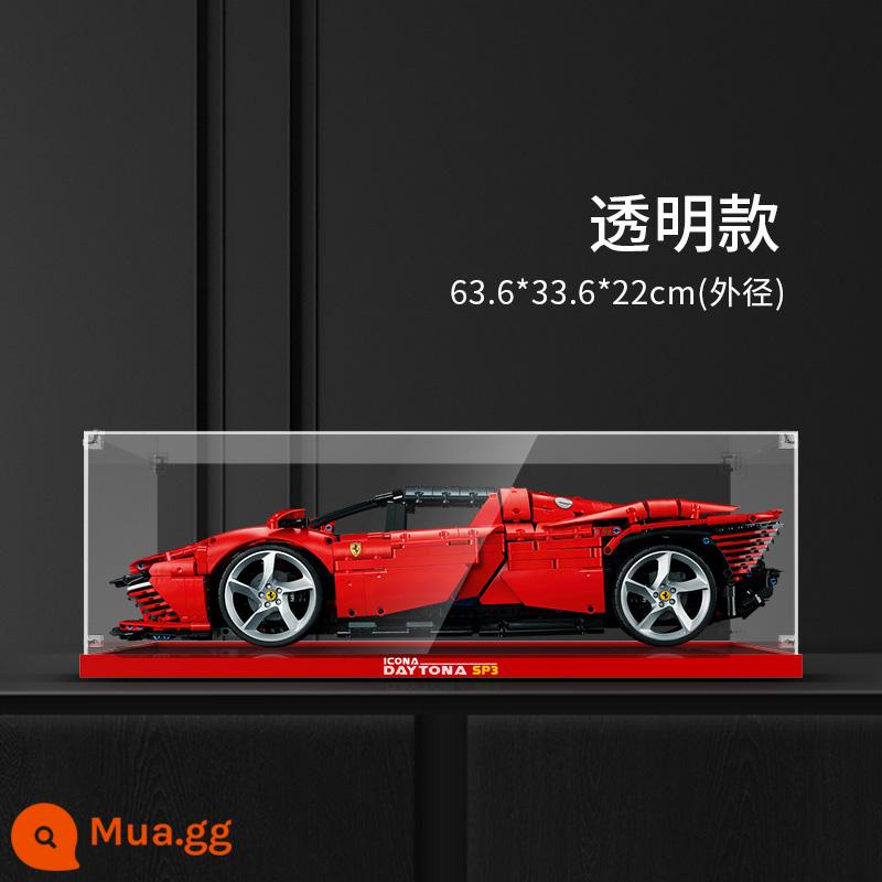 POP Lego Porsche 911 Bugatti Lamborghini Ferrari hộp hiển thị acrylic trong suốt chống bụi - 42143 Ferrari Mẫu Trong Suốt