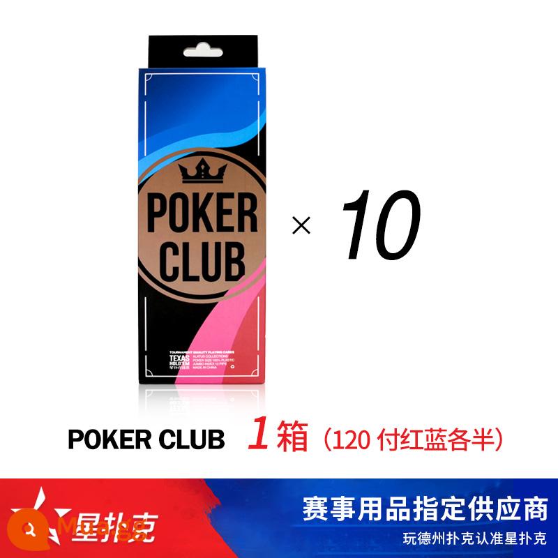 [Lựa chọn Star Poker] WPT Đồng sản xuất Texas Poker Poker không thấm nước Sản xuất thẻ mờ (WPT) - POKER CLUB một hộp (120 xu đỏ và xanh)