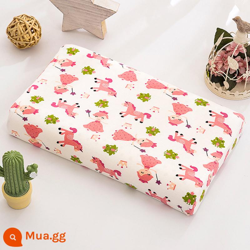 Gối cao su trẻ em bằng cotton nguyên chất 44x27 Vỏ gối cao su cho bé 30x35x40x50x55x60 cotton cho bé - Vỏ gối công chúa nhỏ (1 chiếc)