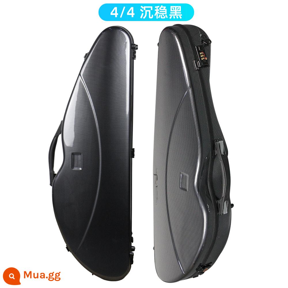 Thân nhẹ có thể mang hộp violin bằng sợi carbon với hình tam giác áp lực 4/4 túi đàn violin hộp đàn piano - Màu đen bình tĩnh (hình vuông màu đen)