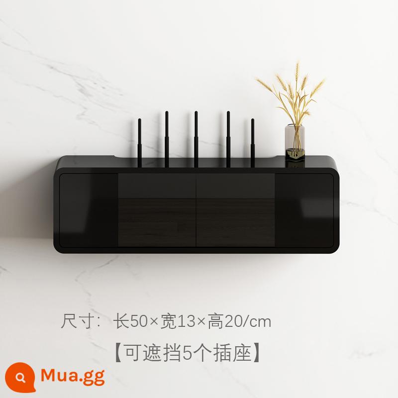 Hộp Set-Top Wifi Bộ Định Tuyến Hộp Bảo Quản Miễn Phí Đấm Tường Tủ Tivi Dây Ổ Cắm Bao Kệ Trang Trí - 50/đen sang trọng nhẹ/cửa kính/siêu mỏng [tiết kiệm không gian + không chặn tín hiệu]