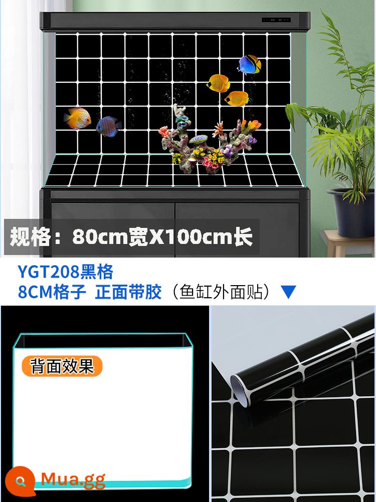Cá Nền Dán Đáy Xe Tăng Tự Dính Đen Nguyên Chất Xanh Trắng Bể Cá HD 3D Kính Xe Tăng Phim - Lưới đen dán phía trước rộng 80 cm x dài 100 cm