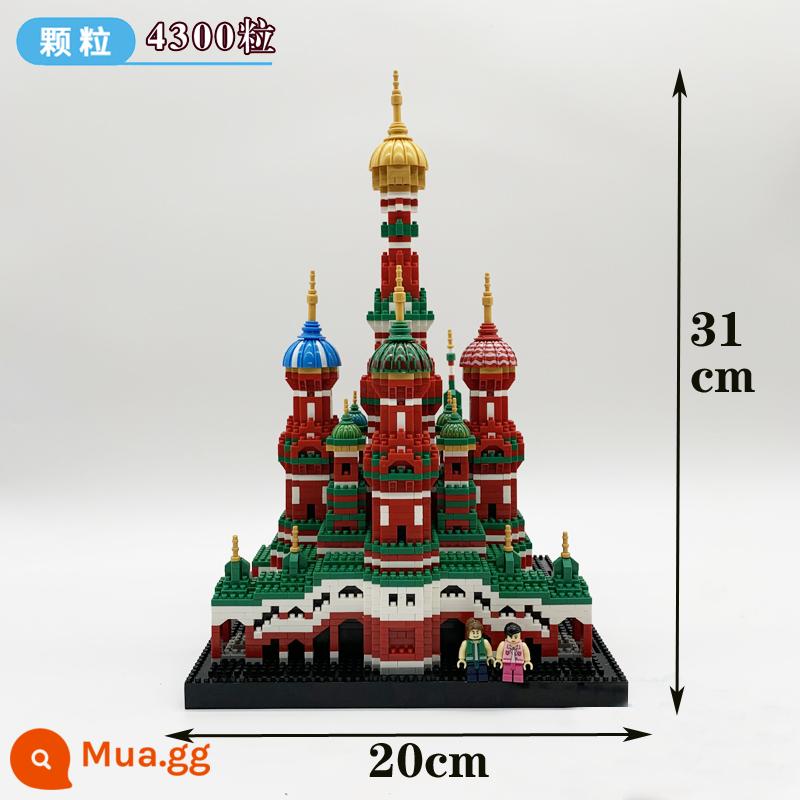 Loạt Vi Hạt Lego Khối Xây Dựng Người Lớn Mô Hình Lắp Ráp Trang Trí Tự Làm Đồ Chơi Thủ Công Bé Trai 3D Xếp Hình Ba Chiều - 16066-Nhà thờ Vasily