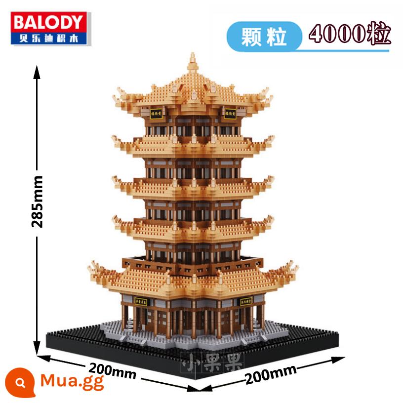 Loạt Vi Hạt Lego Khối Xây Dựng Người Lớn Mô Hình Lắp Ráp Trang Trí Tự Làm Đồ Chơi Thủ Công Bé Trai 3D Xếp Hình Ba Chiều - Tháp Hạc Vàng 16068