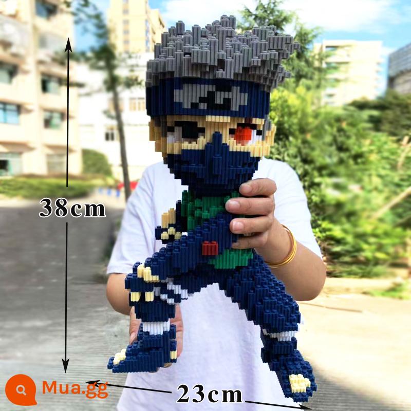 Loạt Vi Hạt Lego Khối Xây Dựng Người Lớn Mô Hình Lắp Ráp Trang Trí Tự Làm Đồ Chơi Thủ Công Bé Trai 3D Xếp Hình Ba Chiều - Xanh Tandem-Kakashi + Búa