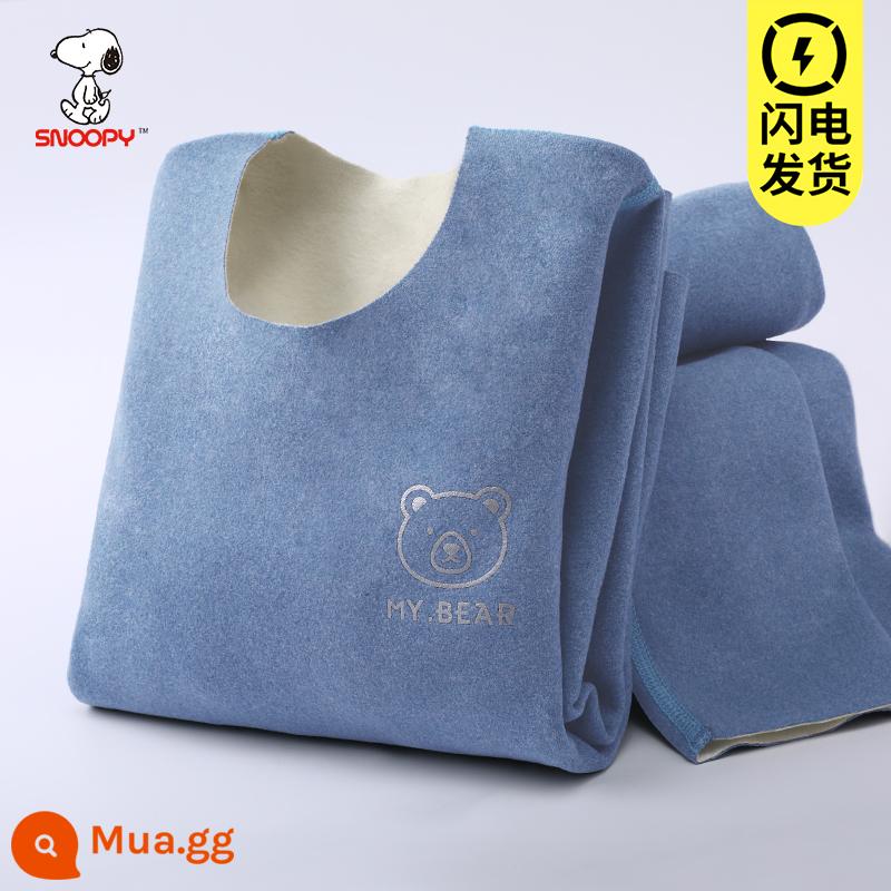 Snoopy quần áo mùa thu trẻ em quần vệ sinh cơn sốt bé trai quần lót cotton Plus nhung dày dặn bé trai lớn giữ ấm - Winnie the Pooh (xanh da trời)