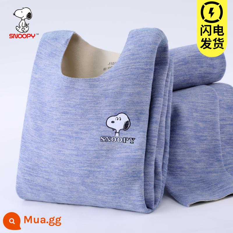 Snoopy quần áo mùa thu trẻ em quần vệ sinh cơn sốt bé trai quần lót cotton Plus nhung dày dặn bé trai lớn giữ ấm - Snoopy (nâng cấp không dấu vết - thêm miếng dán bảo vệ bụng) màu xanh sương mù