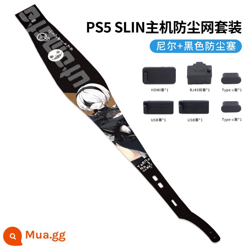 Thích hợp cho lưới chống bụi PS5slim, mẫu lưới thoáng khí, phiên bản mới của nhãn dán máy chơi game PS5 mỏng, lưới bảo vệ ở giữa, chống lông thú cưng, lưới chống tro, che bụi, phim phiên bản kỹ thuật số đầu CD, chống dấu vân tay - Bộ lọc bụi chủ đề SLIM Niel + phích cắm bụi