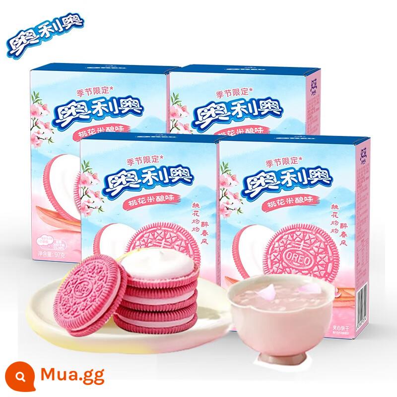 Oreo Original Socola Mỏng Giòn Nhẹ Bánh Sandwich Kem Hoa Anh Đào 97g Bánh Sandwich - [4 hộp/số lượng có hạn] Hương gạo hoa đào 97g*4 hộp