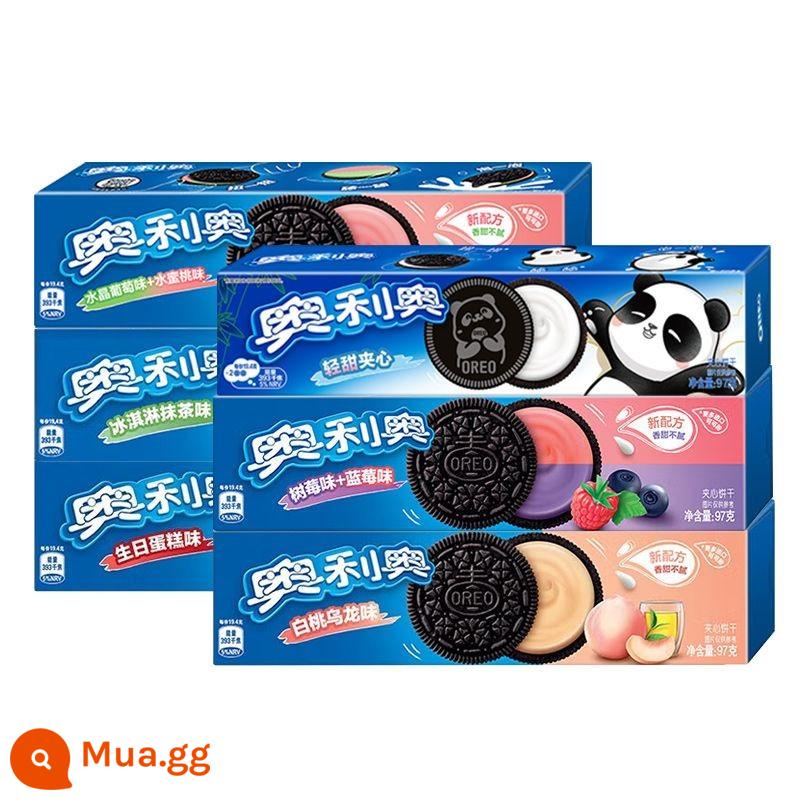 Oreo Original Socola Mỏng Giòn Nhẹ Bánh Sandwich Kem Hoa Anh Đào 97g Bánh Sandwich - [6 hộp] Đào nho + Mâm xôi việt quất + Matcha + Đào trắng