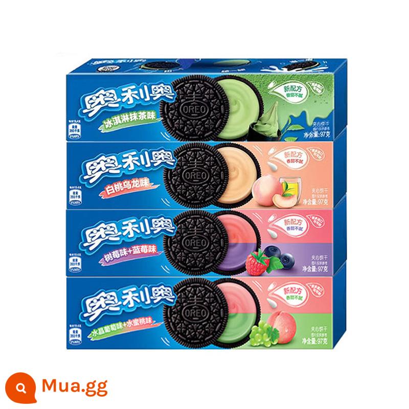 Oreo Original Socola Mỏng Giòn Nhẹ Bánh Sandwich Kem Hoa Anh Đào 97g Bánh Sandwich - [Tổng cộng 4 hộp/Giảm giá cho đơn hàng đầu tiên] Đào trắng/Matcha/Đào nho/Mâm xôi xanh