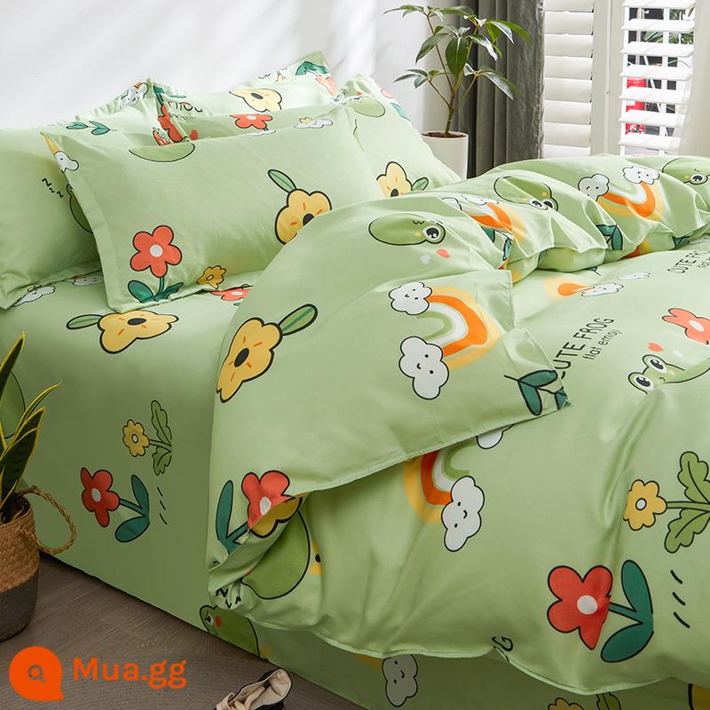 Vỏ chăn một mảnh cotton nguyên chất đơn và đôi mùa thu đông 1,5 mét ký túc xá 150x200x230 vỏ chăn dày chải 180 - thiên đường tuổi thơ