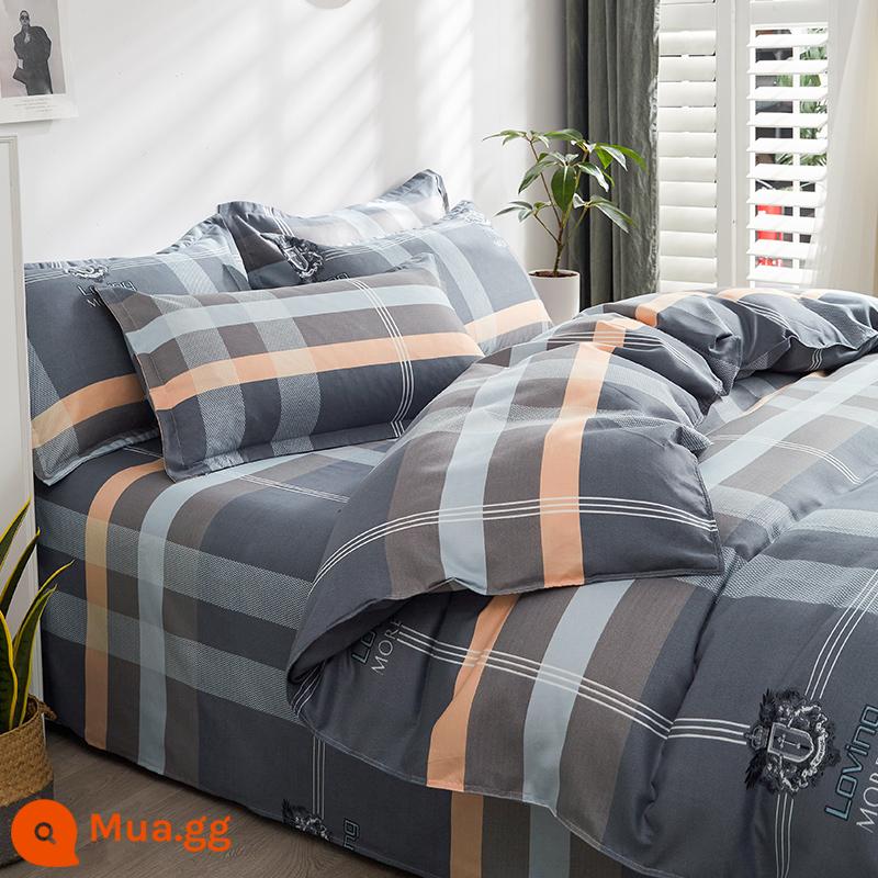 Vỏ chăn một mảnh cotton nguyên chất đơn và đôi mùa thu đông 1,5 mét ký túc xá 150x200x230 vỏ chăn dày chải 180 - Babylon