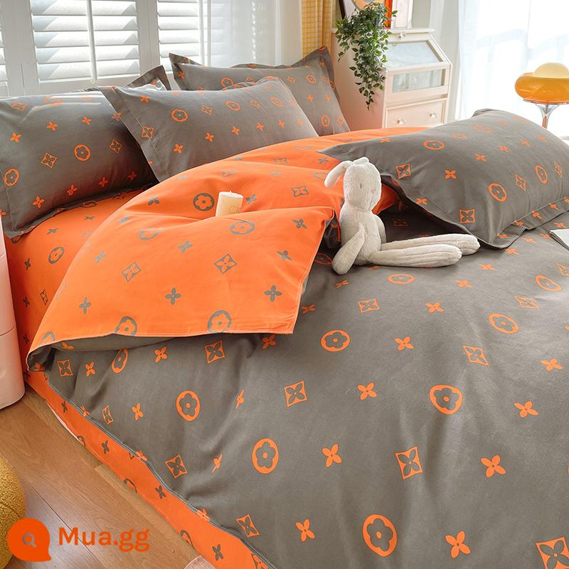 Vỏ chăn một mảnh cotton nguyên chất đơn và đôi mùa thu đông 1,5 mét ký túc xá 150x200x230 vỏ chăn dày chải 180 - Louis