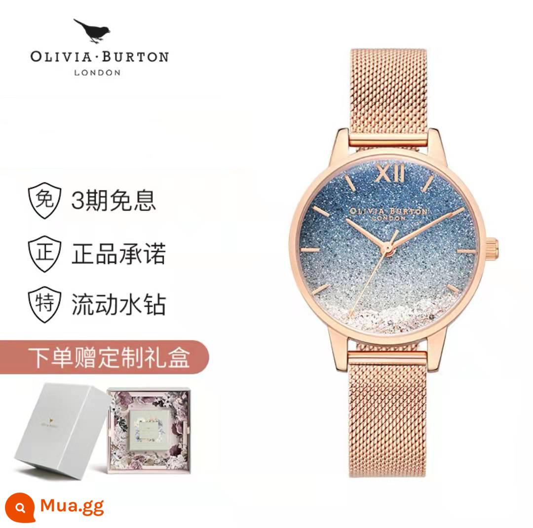 Quà tặng năm mới] Đồng hồ đeo tay chống nước chính hãng Olivia Burton starry sky ob small bee cho bạn gái - Wishing Wave Steel Band [Hộp quà giới hạn] Nước hoa miễn phí