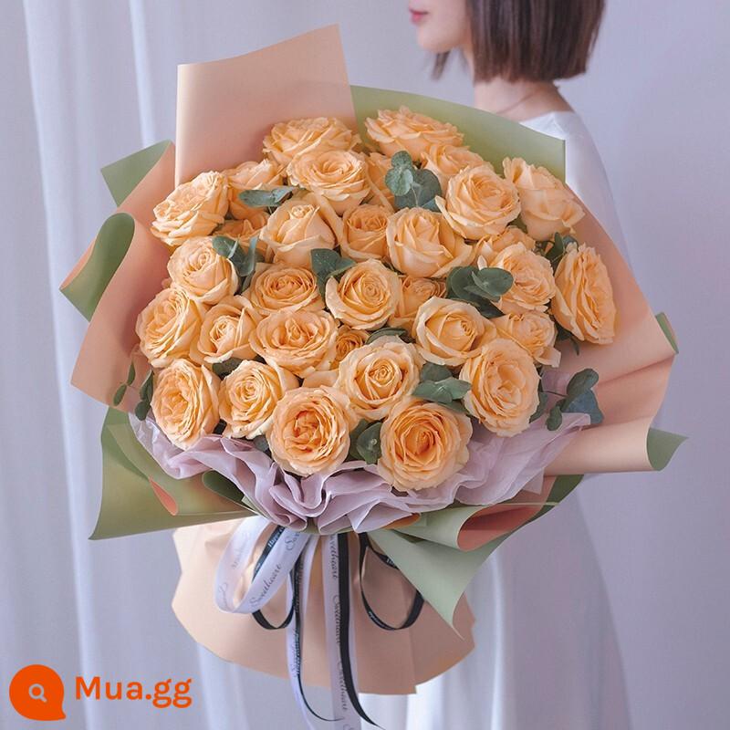 Giao hoa hỏa tốc nội thành hoa hồng đỏ tặng sinh nhật cầu hôn bạn gái Thượng Hải Bắc Kinh Hàng Châu Thành Đô cửa hàng - [Ipity·Sâm panh] 33 hoa hồng sâm panh | F56