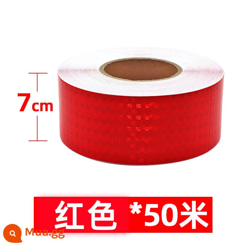 Rộng 7cm ban đêm miếng dán phản quang dải cột cảnh báo giao thông đường bộ dạ quang nổi bật chống va chạm miếng dán biển cảnh báo băng - Ngôi Sao Sáng-Đỏ-7cm*50m