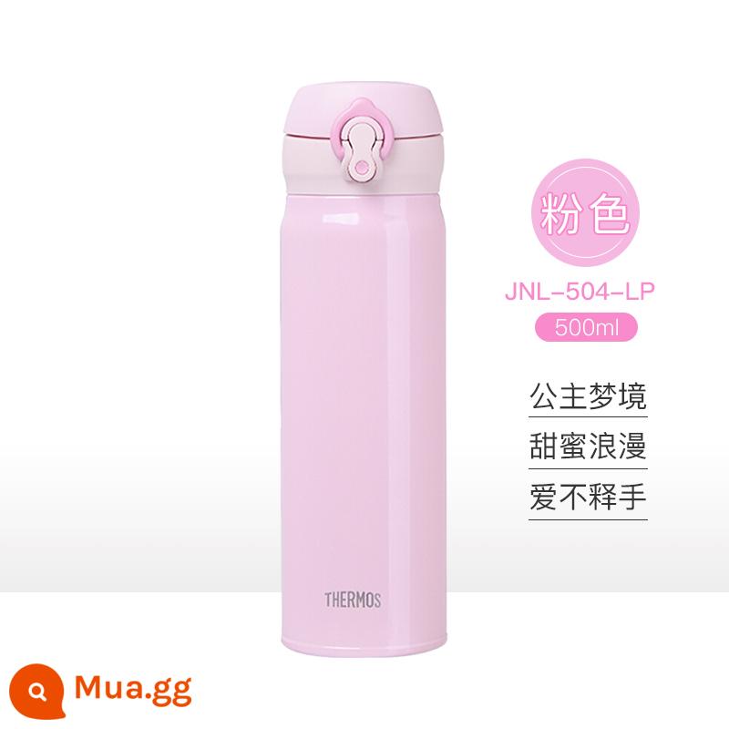 [Tự vận hành] Bình giữ nhiệt di động bằng thép không gỉ THERMOS Thermos Di động đơn giản Cách nhiệt lâu dài 500ml - JNL-504 màu hồng