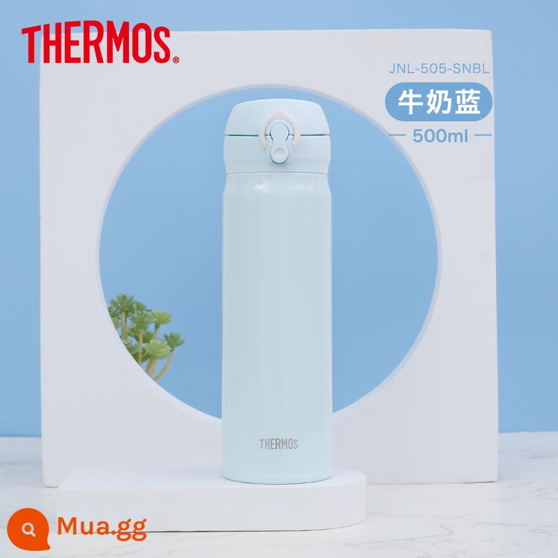 [Tự vận hành] Bình giữ nhiệt di động bằng thép không gỉ THERMOS Thermos Di động đơn giản Cách nhiệt lâu dài 500ml - JNL-505 màu xanh sữa