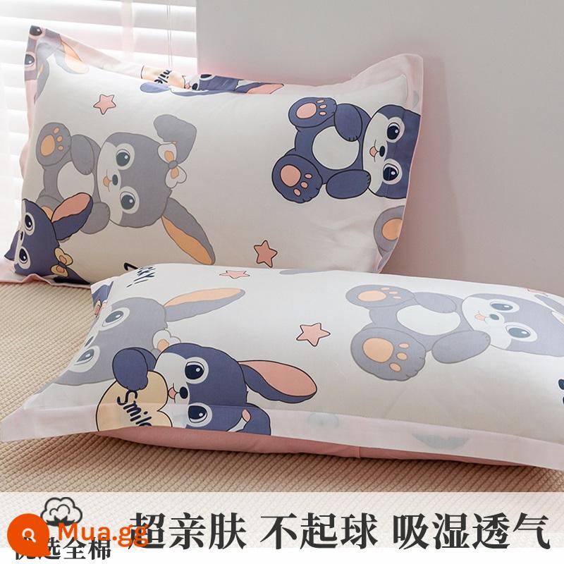 2022 Mới 100 Bộ Gối Cotton Nguyên Chất Vỏ Gối Một Đôi Đĩa Đơn 48Cm X 74Cm Toàn Đầu Đơn Nam - C Clockwork Rabbit [bông tốt Tân Cương được mã hóa đã kiểm tra chất lượng 100%]