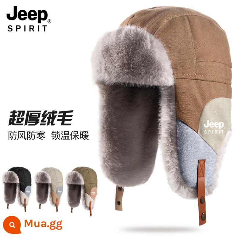 JEEP Mũ Ấm Áp Nam Mùa Đông 2023 Lôi Phong Nón Phi Công Đông Bắc Mũ Lạnh Nữ Bảo Vệ Tai Subzero Chất Chống Đông - 0632 cà phê nhẹ