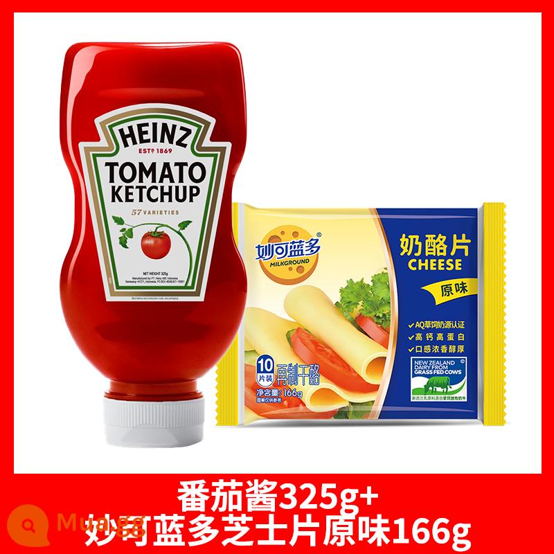 Sốt cà chua Heinz nhập khẩu ít béo chai bóp 325g Sốt mỳ Ý sốt cà chua trẻ em gia đình - Sốt cà chua 325g + Phô mai lát nhỏ hương vị truyền thống 166g