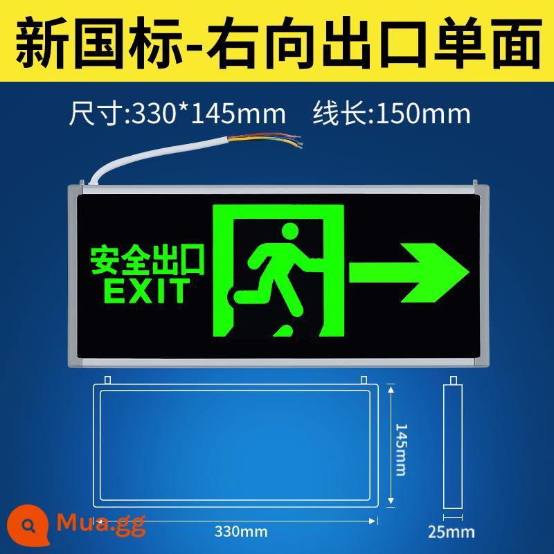 Đèn báo cháy khẩn cấp Đèn LED chỉ báo thoát hiểm an toàn Đèn chiếu sáng khẩn cấp mất điện Biển báo thoát hiểm Biển báo sơ tán 1832 - Tiêu chuẩn quốc gia mới một mặt hướng về bên phải