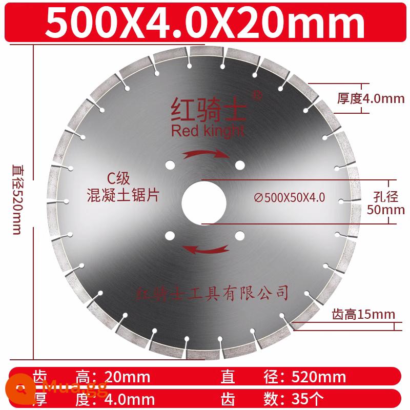 Lưỡi cắt đường 400 Máy cắt mặt đường lưỡi cưa kim cương bê tông xi măng thanh thép lưỡi đường cũ - 500mm [loại sắc nét] 11 miếng