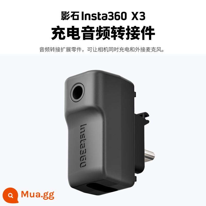 insta360X3 túi lưu trữ pin sạc quản gia bộ chuyển đổi âm thanh đèn flash vượt qua đồng hành vỏ bảo vệ gương bảo vệ - Bộ chuyển đổi âm thanh sạc X3