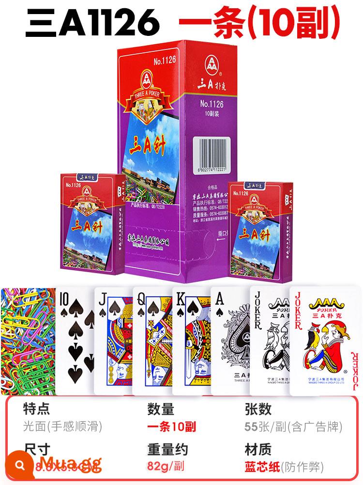 3a poker dày và cứng poker dành cho người lớn poker chính hãng bán buôn Doudizhu sáng tạo thẻ chơi nhân vật lớn 10 đôi - Ba chiếc A1126 10 đôi (mặt sau kẹp giấy)