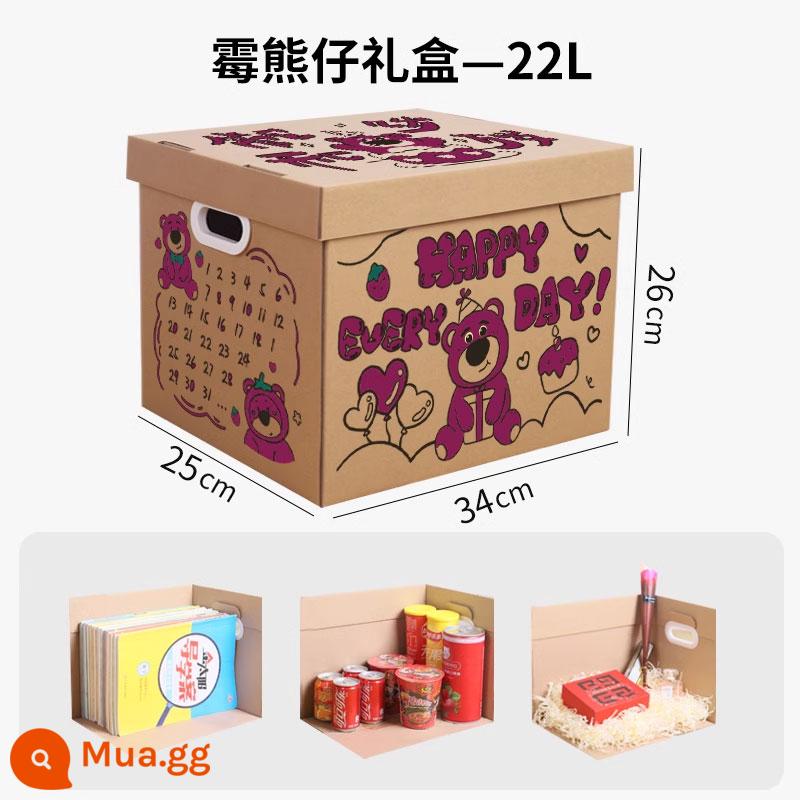 Hộp quà sinh nhật hộp bao - Gấu mốc Zaizai (34*25*26cm)