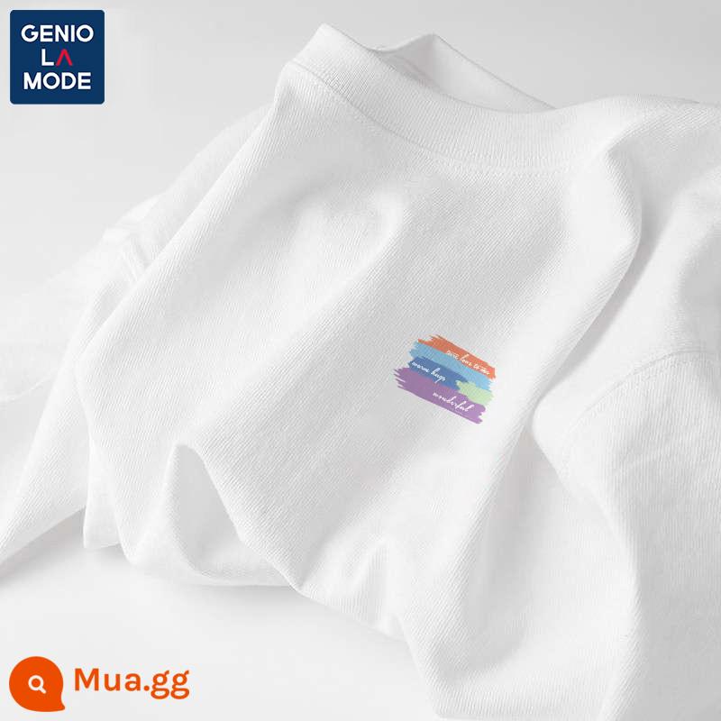 Semir Group GENIOLAMODE Áo sơ mi nhiều tầng bên trong phong cách Nhật Bản nam xuân thu nguyên chất cotton trắng dài tay nam - [kiểu tay ngắn] Trắng (nhãn ngực khối màu)