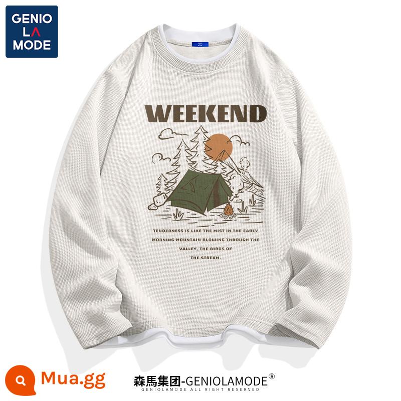 Semir Group GENIOLAMODE triều thương hiệu T-shirt nam mùa hè tuổi teen nam sinh viên waffle nam ngắn tay - [Dài tay] Mai (Cắm trại trong rừng lớn) Đủ size