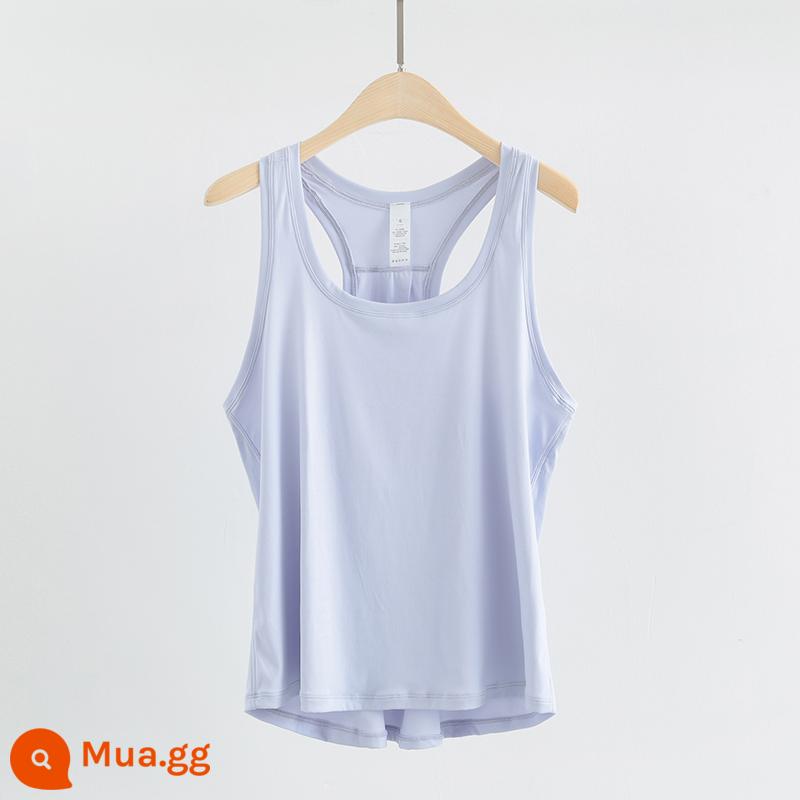 Cổ tích yoga quần áo nữ rời nhanh khô chạy tập thể dục hàng đầu vest không tay áo khoác ngoài thể thao áo mùa hè - Màu xanh nhạt